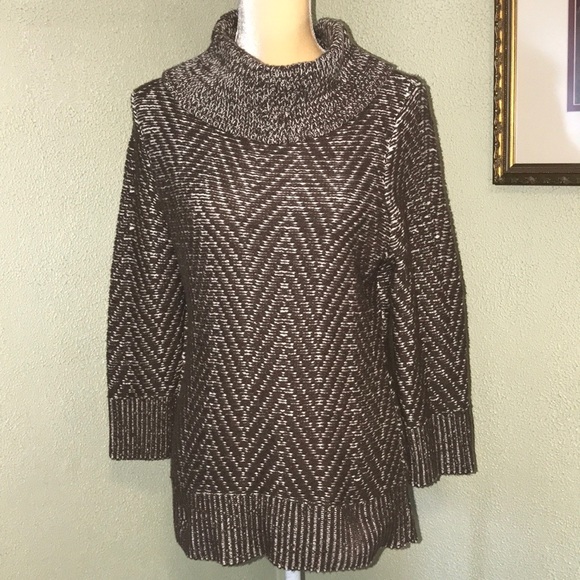 Spring + Mercer Brown Turtleneck Sweater Small - Picture 1 of 6